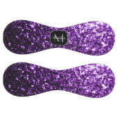ダークパープルグリッタースパークルきらきら光るモノグラム名 ソフトボール (パネル)