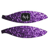 ダークパープルグリッタースパークルきらきら光るモノグラム名 バスケットボール (パネル)