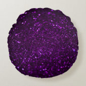 ダークパープルグリッターラウンド装飾用クッション ラウンドクッション (正面)