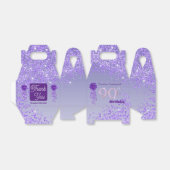 ダークパープルグリッター&リボン90誕生日のお気に入り フェイバーボックス (折り畳みなし)