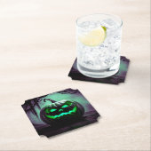 ダークパープルコースターの不気味なハロウィーンパンプキン ペーパーコースター (インサイチュ)