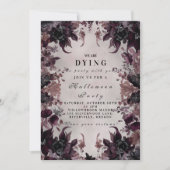 ダークパープルゴシックハロウィーンお祝い 招待状 (正面)