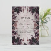 ダークパープルゴシックハロウィーンお祝い 招待状 (スタンド正面)