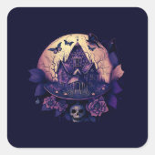 ダークパープルゴシックハ幽霊のよく出るウス スクエアシール (正面)