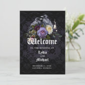 ダークパープルゴシックフローラブーケ結婚&レイヴン プログラム (スタンド正面)