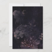 ダークパープルゴシックボホ結婚フローラ 招待状 (裏面)
