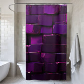 ダークパープルシークインシャワーカーテン シャワーカーテン