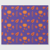 ダークパープルシームレスラッピング紙と秋ビア ラッピングペーパー (フラット)