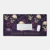 ダークパープルスカルバラゴシック デスクマット (キーボード&マウス)