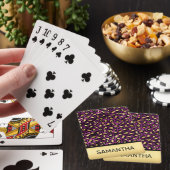 ダークパープルスタイリッシュとゴールドフォイルヒョウの斑点 トランプ (インサイチュ)