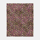 ダークパープルスタイリッシュとゴールドフォイルヒョウの斑点 フリースブランケット (正面)