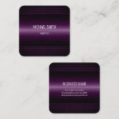 ダークパープルステンレススティールメタルルック スクエア名刺 (正面/裏面)