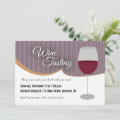ダークパープルストライプワイン試飲パーティー 招待状 (スタンド正面)
