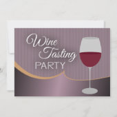 ダークパープルストライプワイン試飲パーティー 招待状 (裏面)