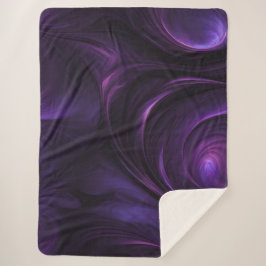 ダークパープルスワールデザイン シェルパブランケット