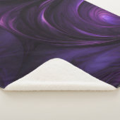 ダークパープルスワールデザイン シェルパブランケット (3/4)