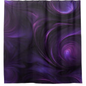 ダークパープルスワールデザイン シャワーカーテン (正面)