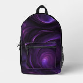 ダークパープルスワールデザイン プリントバックパック (正面)