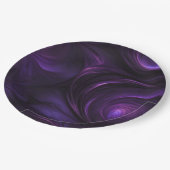 ダークパープルスワールデザイン ペーパープレート (アングル)