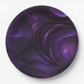 ダークパープルスワールデザイン ペーパープレート (正面)