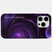 ダークパープルスワールデザイン Case-Mate iPhoneケース (裏面 (横))