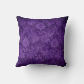 ダークパープルダマスクフローラ装飾模様 クッション (裏面)