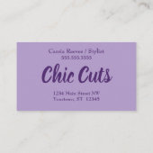 ダークパープルテクスチャー髪スタイル化粧料 名刺 (裏面)