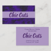 ダークパープルテクスチャー髪スタイル化粧料 名刺 (正面/裏面)