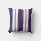 ダークパープルデニムグ淡い色のレイストライプパターン | クッション (正面)