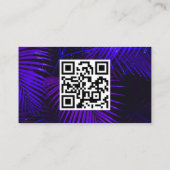 ダークパープルトロピカルパーム葉インテリアデザイナー 名刺 (裏面)