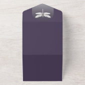 ダークパープルトンボ結婚イの オールインワン招待状 (外側)