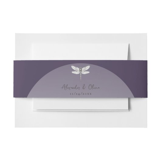 ダークパープルトンボ結婚イの 招待状ベリーバンド (正面例)