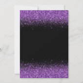 ダークパープルドレスフェイクグリッタースウィート16誕生日 招待状 (裏面)