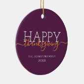 ダークパープルハッピー感謝祭 セラミックオーナメント (右)