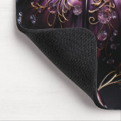 ダークパープルハロウィーンカボチャと金ゴールドオーナメント マウスパッド (コーナー)