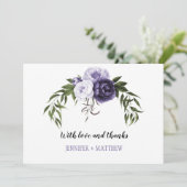 ダークパープルバイオレット牡丹サンキューカード サンキューカード (スタンド正面)