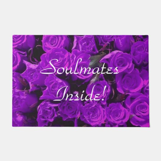 ダークパープルバラコラージュ ドアマット (正面)