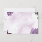 ダークパープルバラフローラゴシック結婚式RSVPカード 出欠カード (裏面)