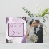 ダークパープルバラフローラ結婚ゴシックの写真 サンキューカード (スタンド正面)