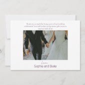 ダークパープルバラフローラ結婚ゴシックの写真 サンキューカード (裏面)