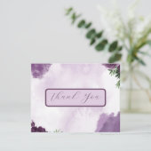 ダークパープルバラフローラ結婚ゴシック サンキューカード (スタンド正面)