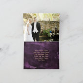 ダークパープルバラ結婚金ゴールドの写真ありがとう サンキューカード (内部)