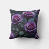 ダークパープルバラ クッション (裏面)