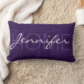 ダークパープルバーラップモノグラ素朴ム ランバークッション (ブランケット)