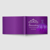 ダークパープルパーソナライズされたキンセアニェラ ゲストブック (全面)