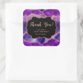 ダークパープルピンクシークインズアゲイト誕生日サンキューサンキュー スクエアシール (バッグ)