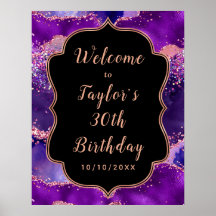 ダークパープルピンクシークンズアゲイト誕生日へようこそ