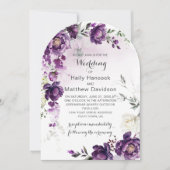 ダークパープルピーニーアーキッド結婚式招待状 招待状 (正面)
