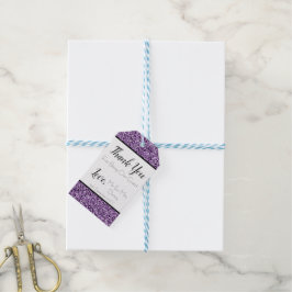 ダークパープルフェイクグリッターお気に入りギフトラベル ギフトタグ