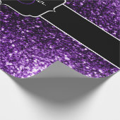 ダークパープルフェイクシャイニーグリッターキラキラ甘い16 ラッピングペーパー (角)